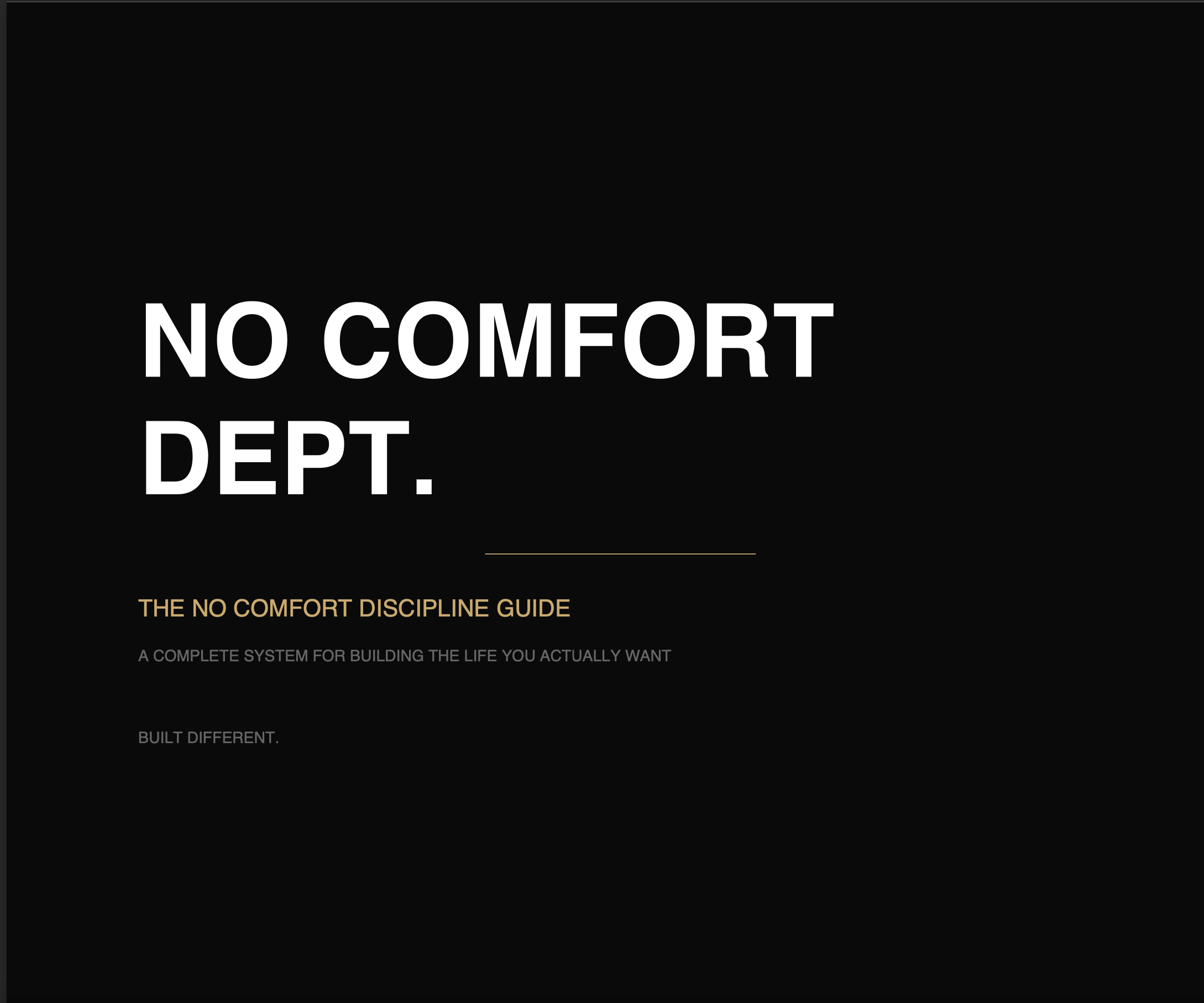 The No Comfort Discipline Guide